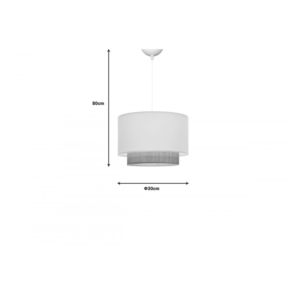 Φωτιστικό οροφής "NEWBAY" από ύφασμα σε λευκό/φυσικό χρώμα Φ30x80