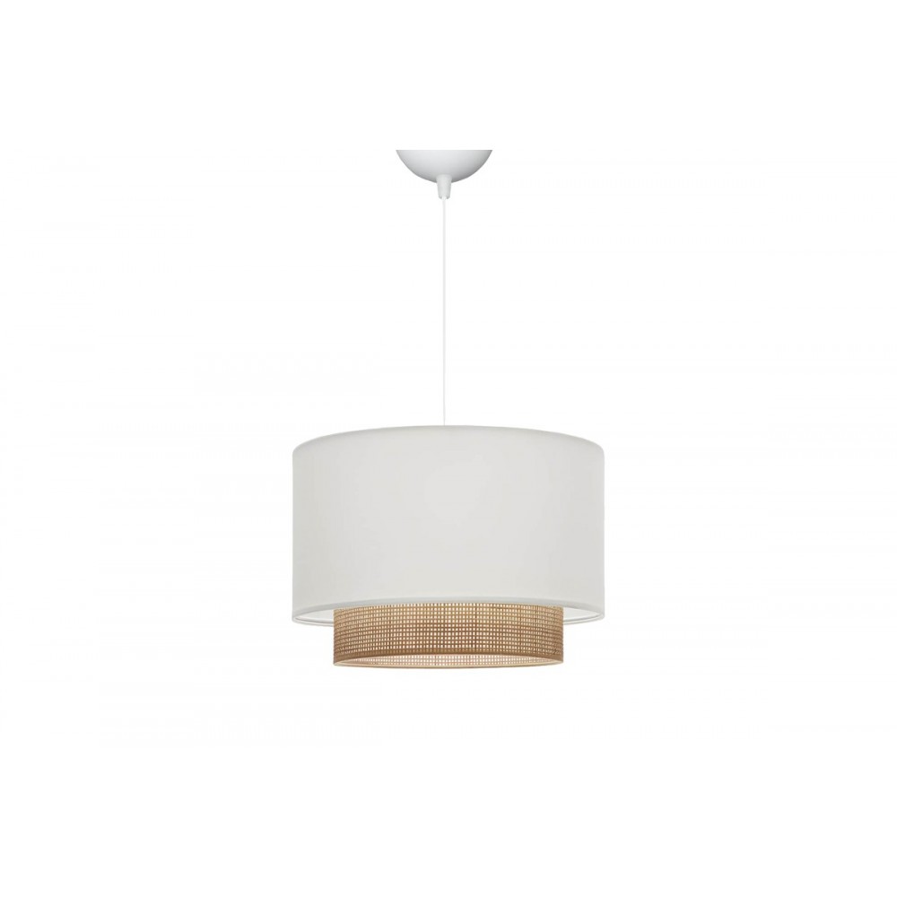 Φωτιστικό οροφής "NEWBAY" από ύφασμα σε λευκό/φυσικό χρώμα Φ30x80