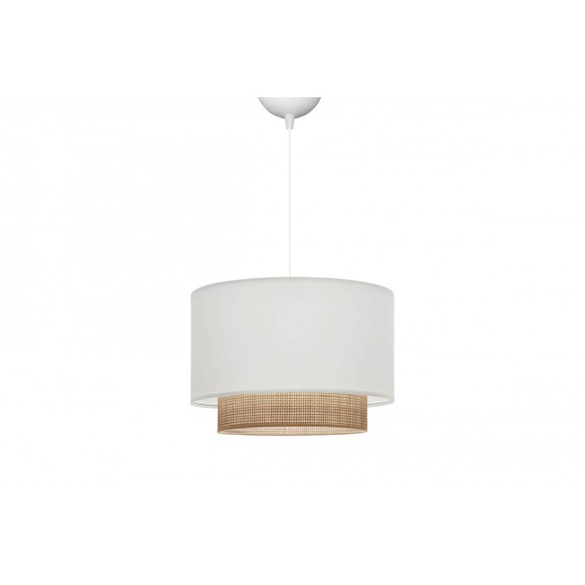 Φωτιστικό οροφής "NEWBAY" από ύφασμα σε λευκό/φυσικό χρώμα Φ30x80