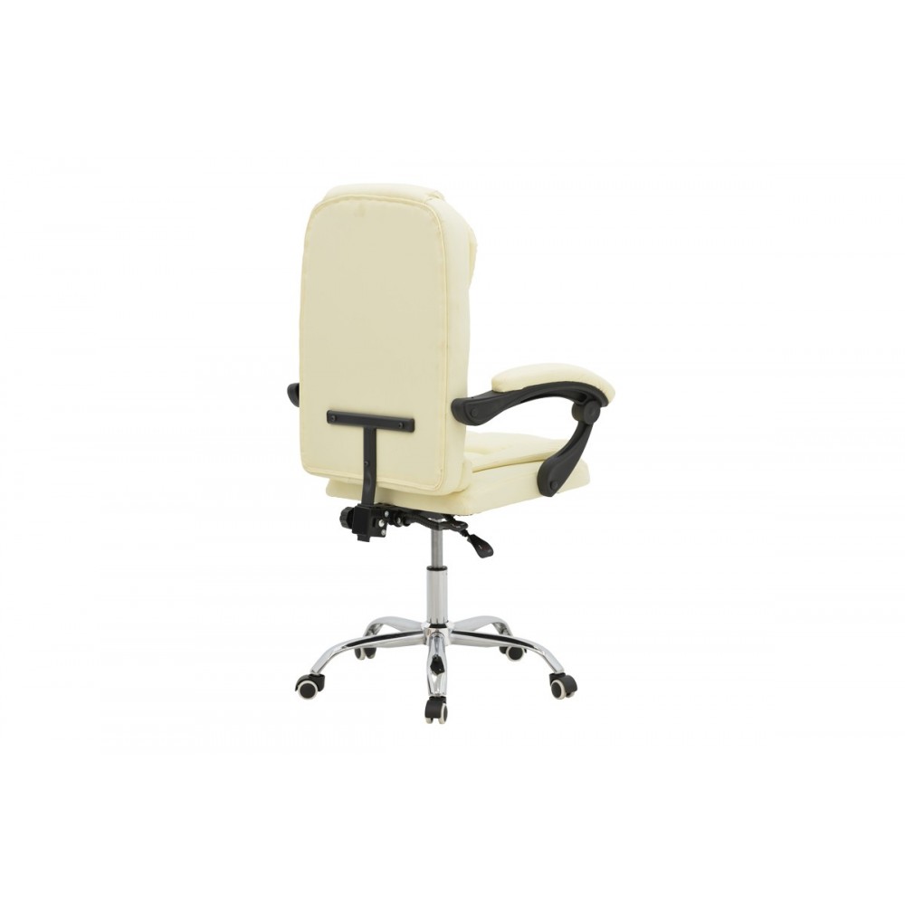 Καρέκλα γραφείου "KARDI" από τεχνόδερμα σε μπεζ χρώμα 66x64x117