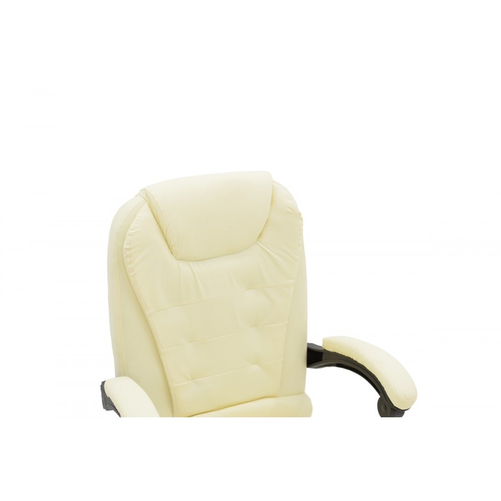 Καρέκλα γραφείου "KARDI" από τεχνόδερμα σε μπεζ χρώμα 66x64x117