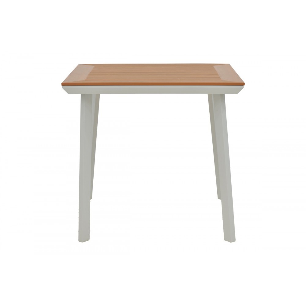 Τραπεζαρία 3τμχ "MOLY-SYNERGY" από αλουμίνιο/textilene σε λευκό/φυσικό χρώμα 80x80x74