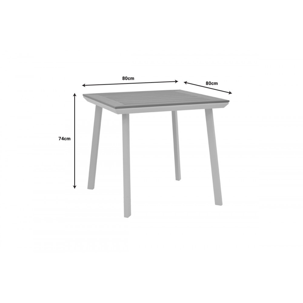 Τραπεζαρία 3τμχ "MOLY-SYNERGY" από αλουμίνιο/textilene σε λευκό/φυσικό χρώμα 80x80x74