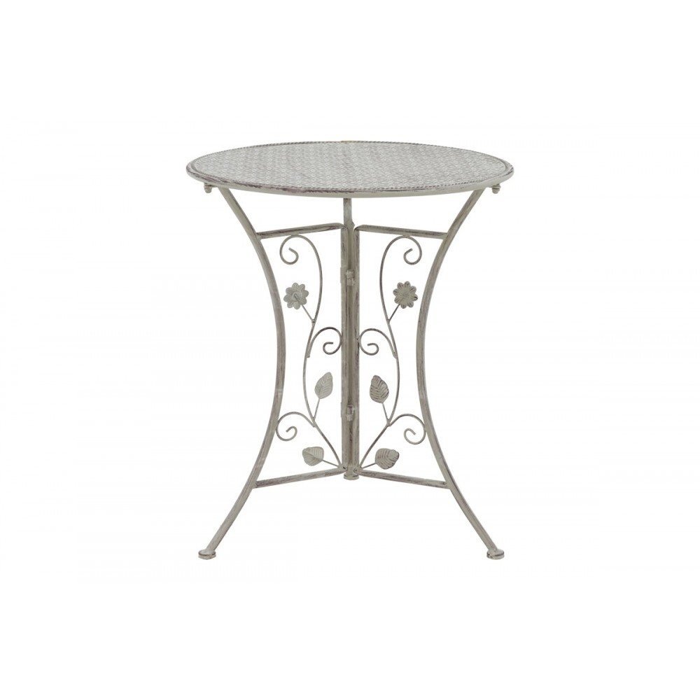 Τραπεζαρία 3τμχ "ABRIEL" από μέταλλο σε αντικέ γκρι χρώμα 60x60x71