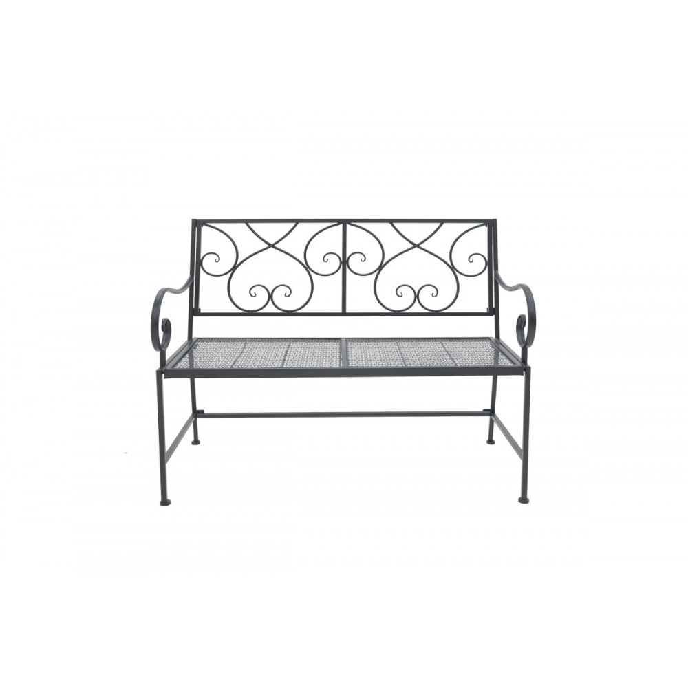 Παγκάκι "CAZPO" από μέταλλο σε μαύρο χρώμα 114x45x90