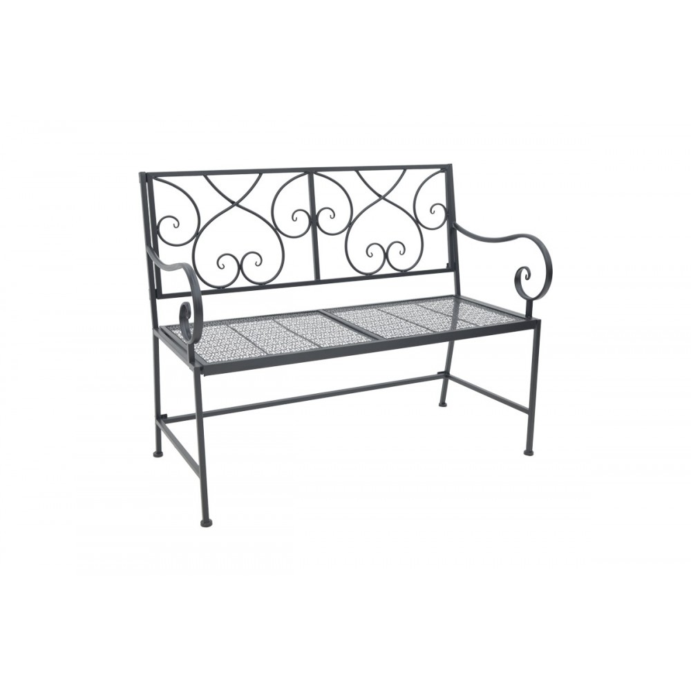 Παγκάκι "CAZPO" από μέταλλο σε μαύρο χρώμα 114x45x90