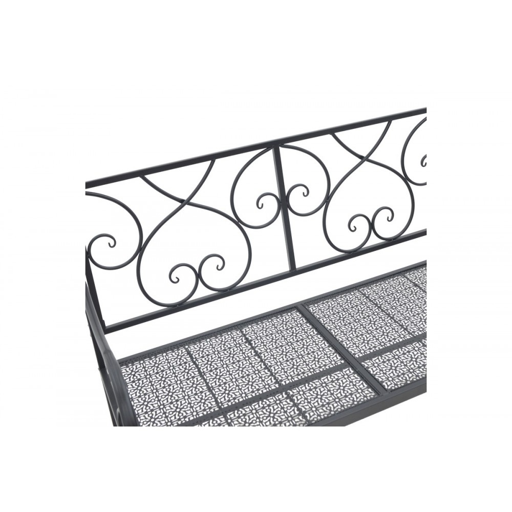 Παγκάκι "CAZPO" από μέταλλο σε μαύρο χρώμα 114x45x90