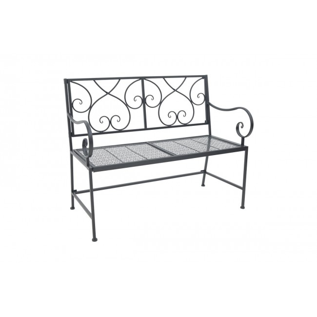 Παγκάκι "CAZPO" από μέταλλο σε μαύρο χρώμα 114x45x90