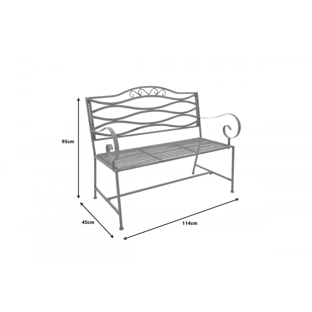 Παγκάκι "BENKO" από μέταλλο σε μπρονζέ χρώμα 114x45x95