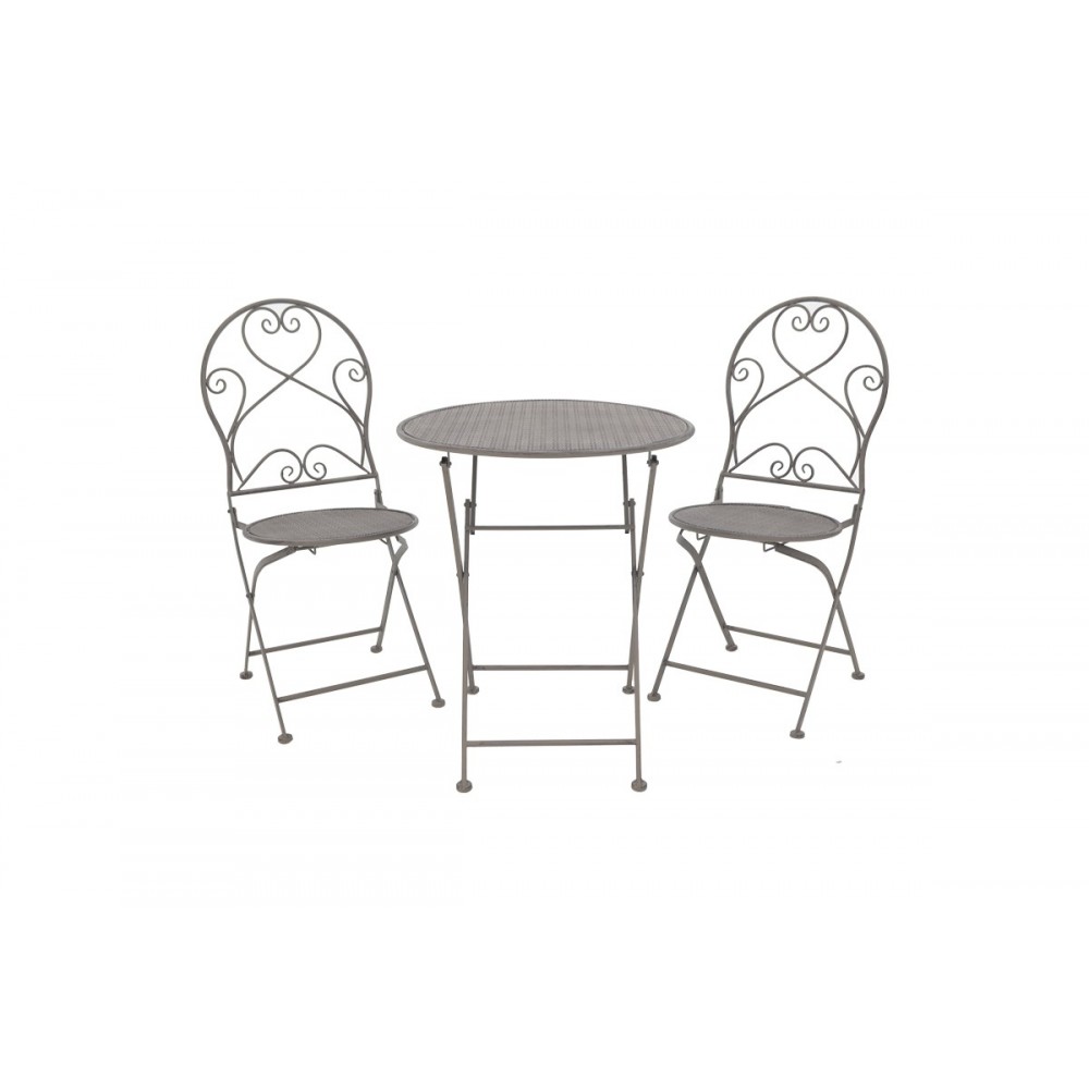 Τραπεζαρία 3τμχ "WALEN" από μ'εταλλο σε μπρονζέ χρώμα Φ60x70