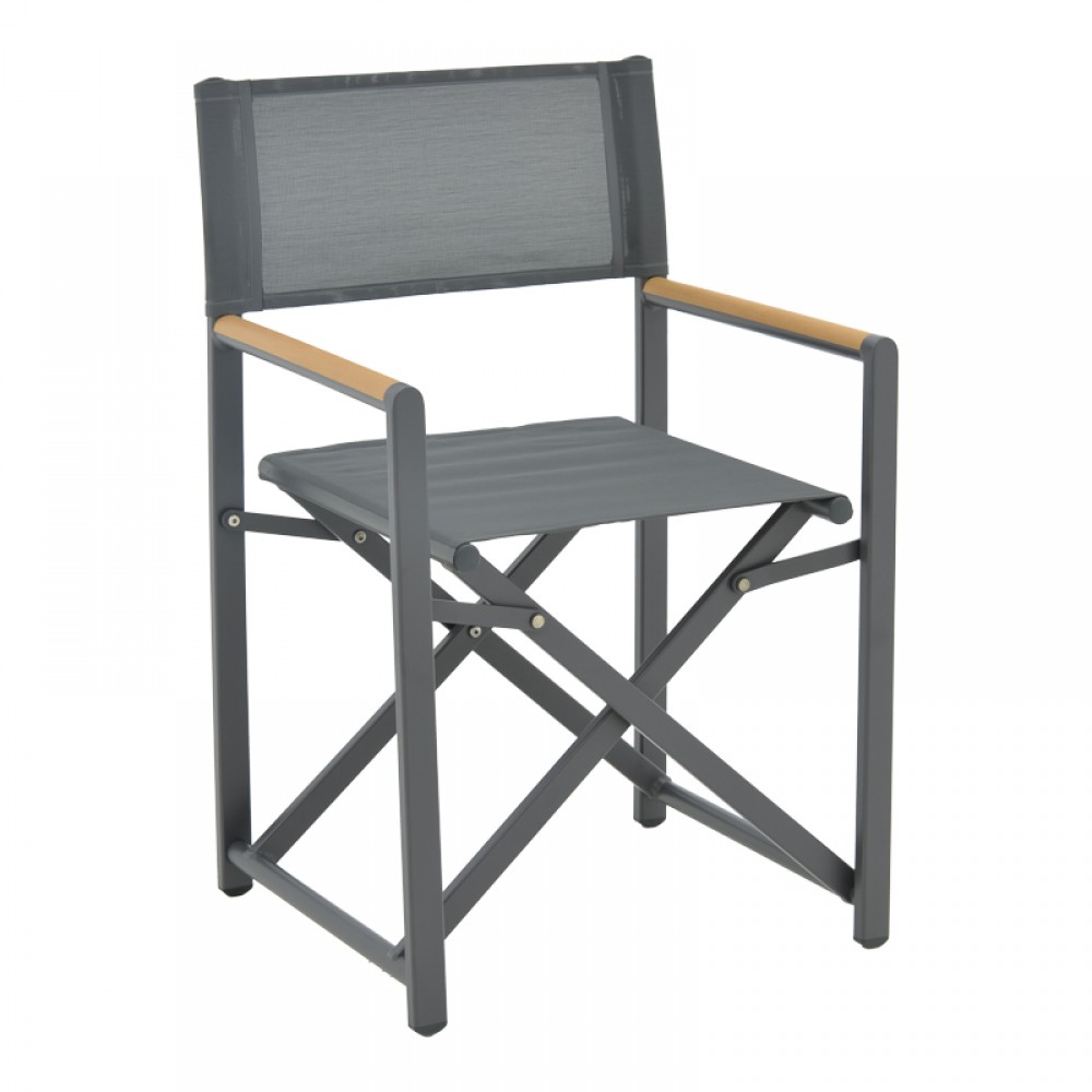 Τραπεζαρία 5τμχ "NAOKI-KLITON A" από αλουμίνιο/textilene σε ανθρακί χρώμα 150x80x74