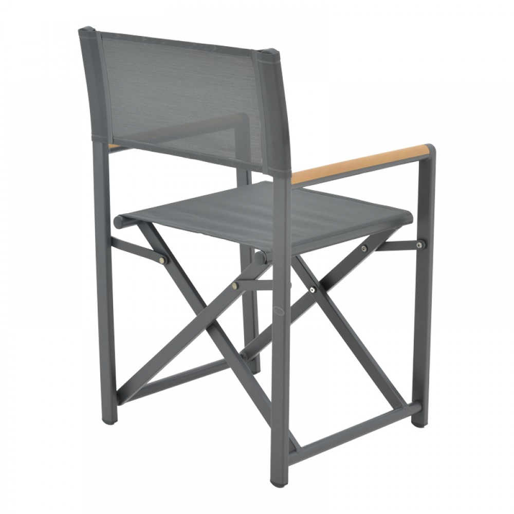 Τραπεζαρία 5τμχ "NAOKI-KLITON A" από αλουμίνιο/textilene σε ανθρακί χρώμα 150x80x74