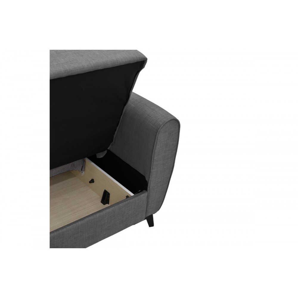 Σετ σαλονιού 2τμχ "LINCOLN" από ύφασμα σε ανθρακί χρώμα 225x85x90