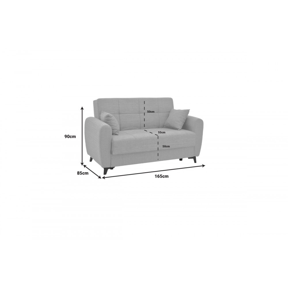 Σετ σαλονιού 2τμχ "LINCOLN" από ύφασμα σε μπεζ χρώμα 225x85x90