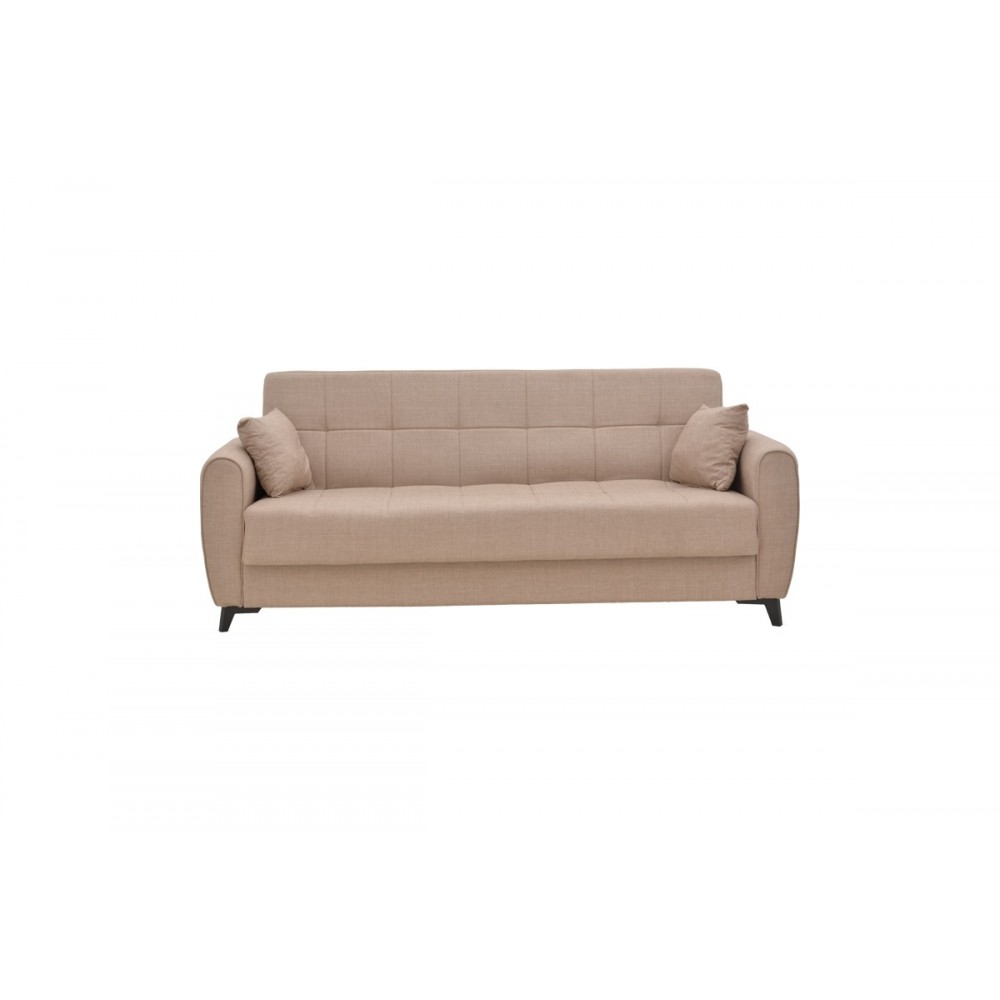 Σετ σαλονιού 2τμχ "LINCOLN" από ύφασμα σε μπεζ χρώμα 225x85x90