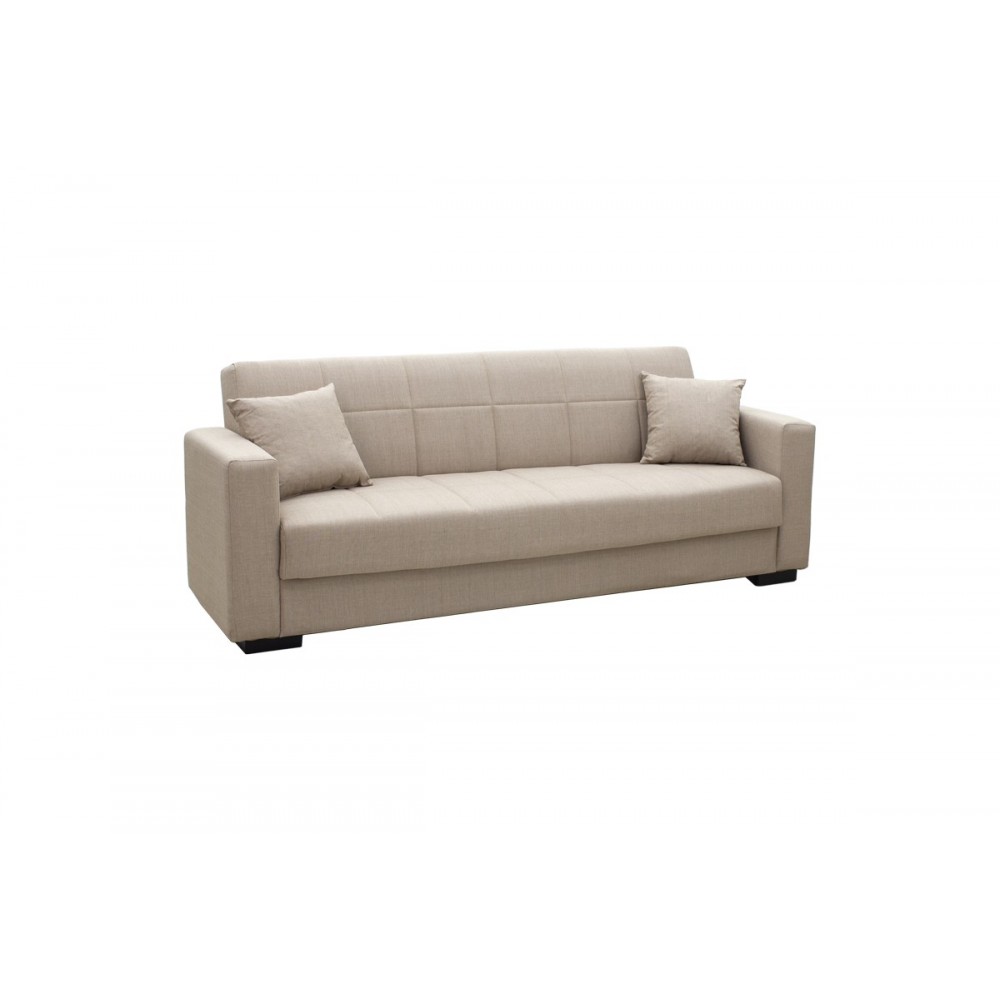 Σετ σαλονιού 2τμχ "VOX" από ύφασμα σε κρεμ χρώμα 215x85x80