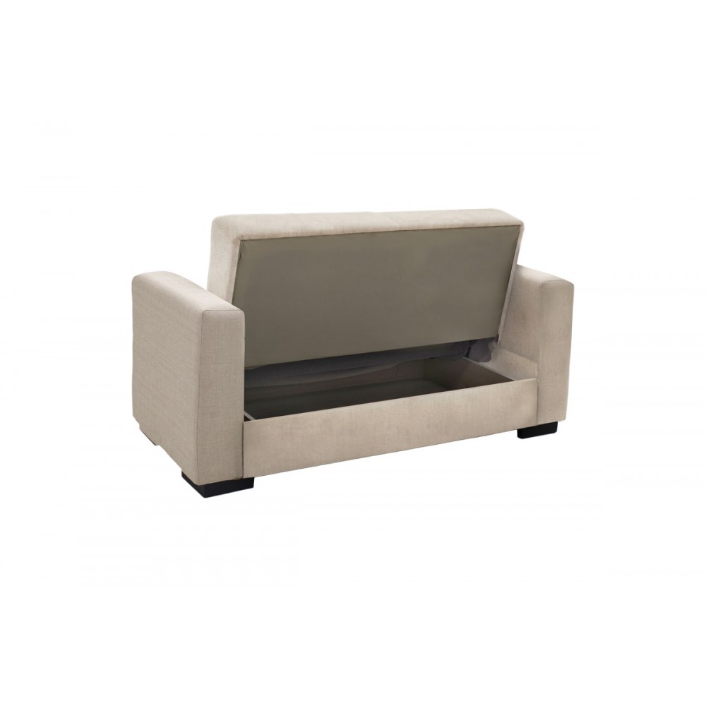 Σετ σαλονιού 2τμχ "VOX" από ύφασμα σε κρεμ χρώμα 215x85x80