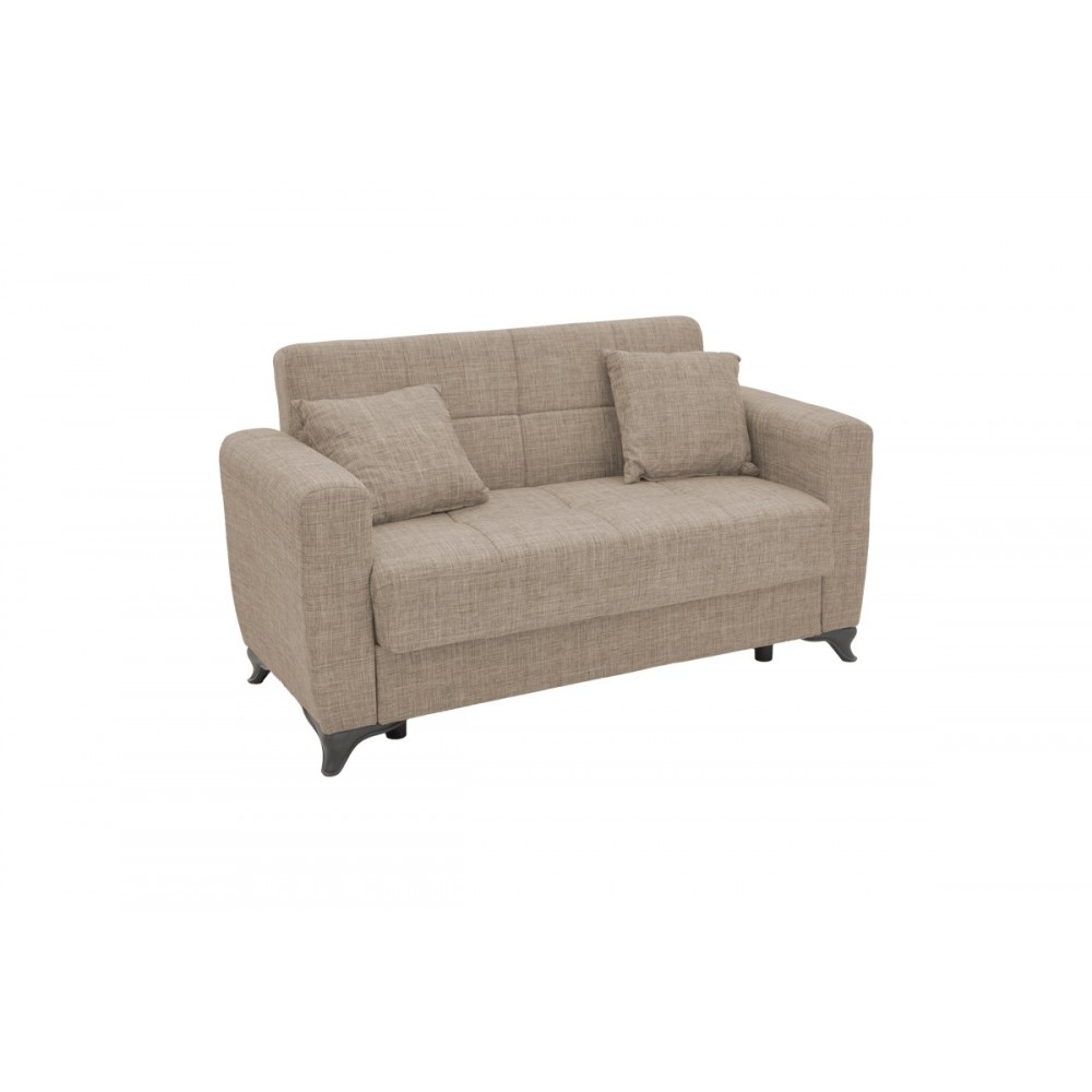 Σετ σαλονιού 2τμχ "MODESTO" από ύφασμα σε καφέ χρώμα 215x85x80