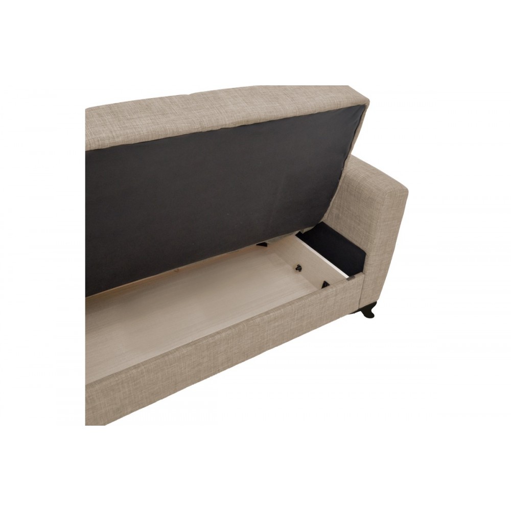 Σετ σαλονιού 2τμχ "MODESTO" από ύφασμα σε καφέ χρώμα 215x85x80