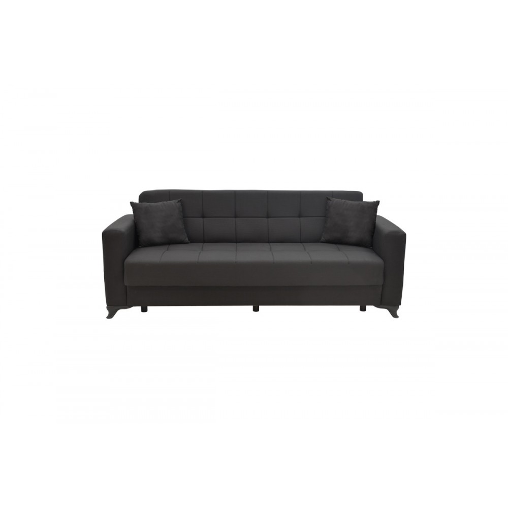 Σετ σαλονιού 2τμχ "MODESTO" από ύφασμα σε μαύρο χρώμα 215x85x80