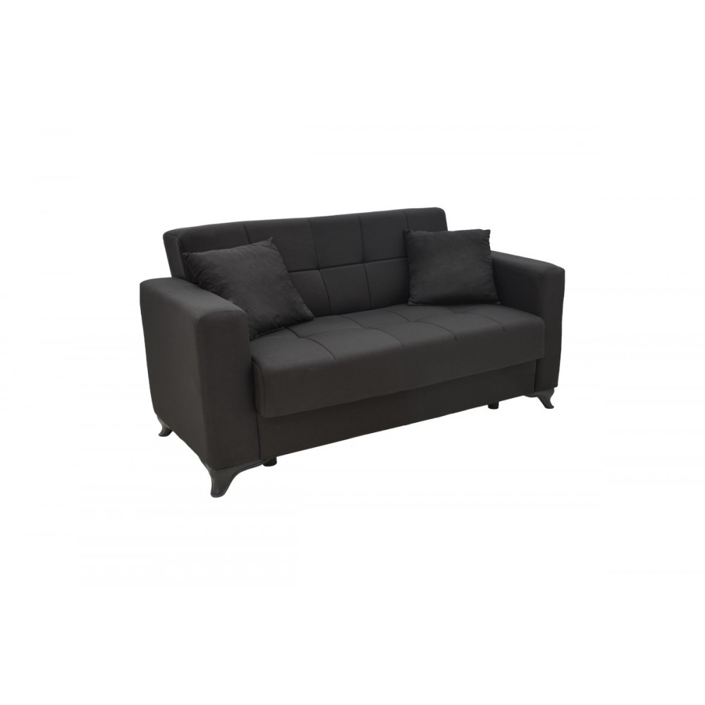 Σετ σαλονιού 2τμχ "MODESTO" από ύφασμα σε μαύρο χρώμα 215x85x80