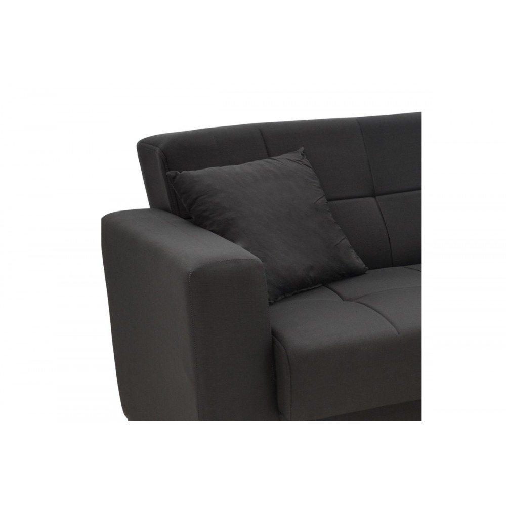 Σετ σαλονιού 2τμχ "MODESTO" από ύφασμα σε μαύρο χρώμα 215x85x80