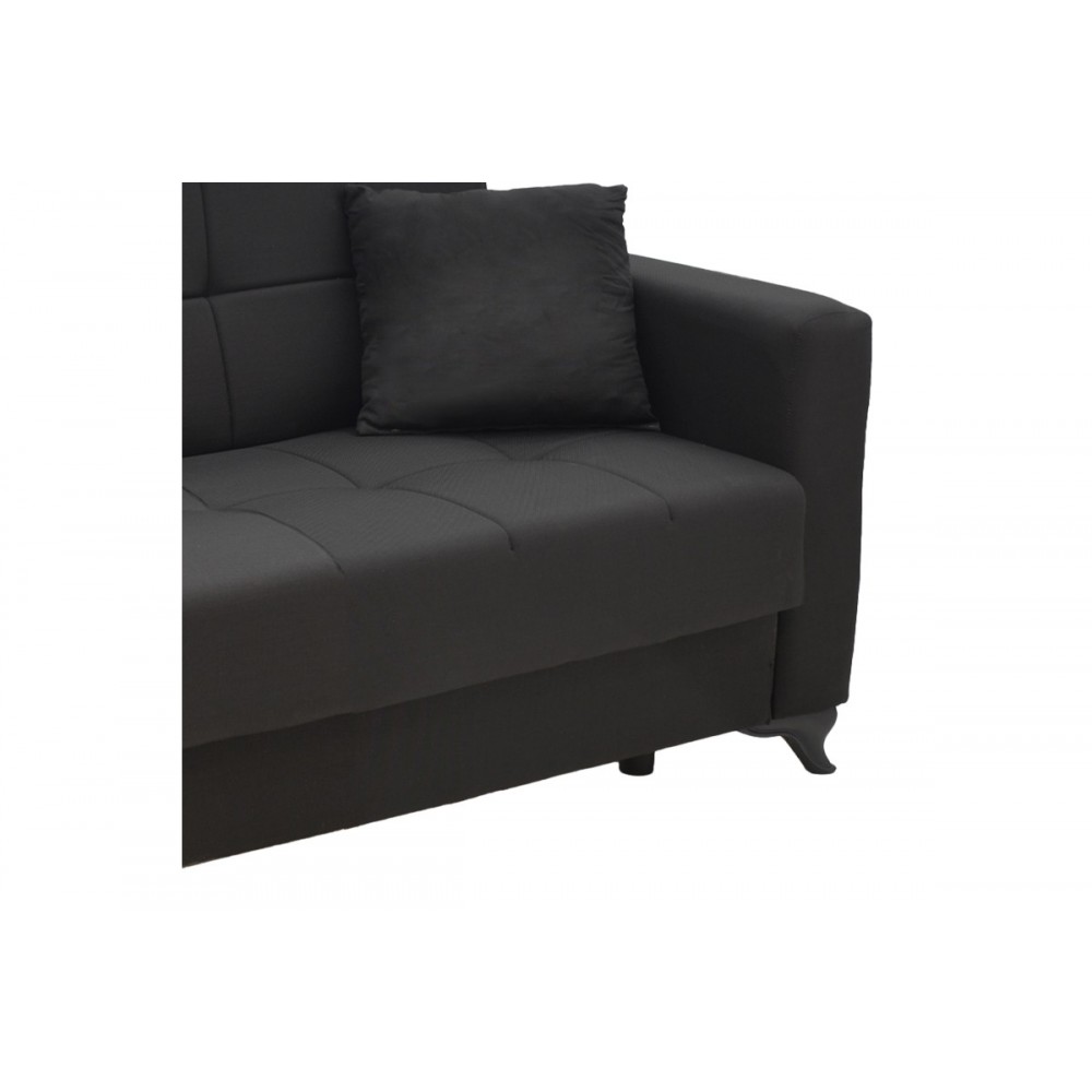 Σετ σαλονιού 2τμχ "MODESTO" από ύφασμα σε μαύρο χρώμα 215x85x80