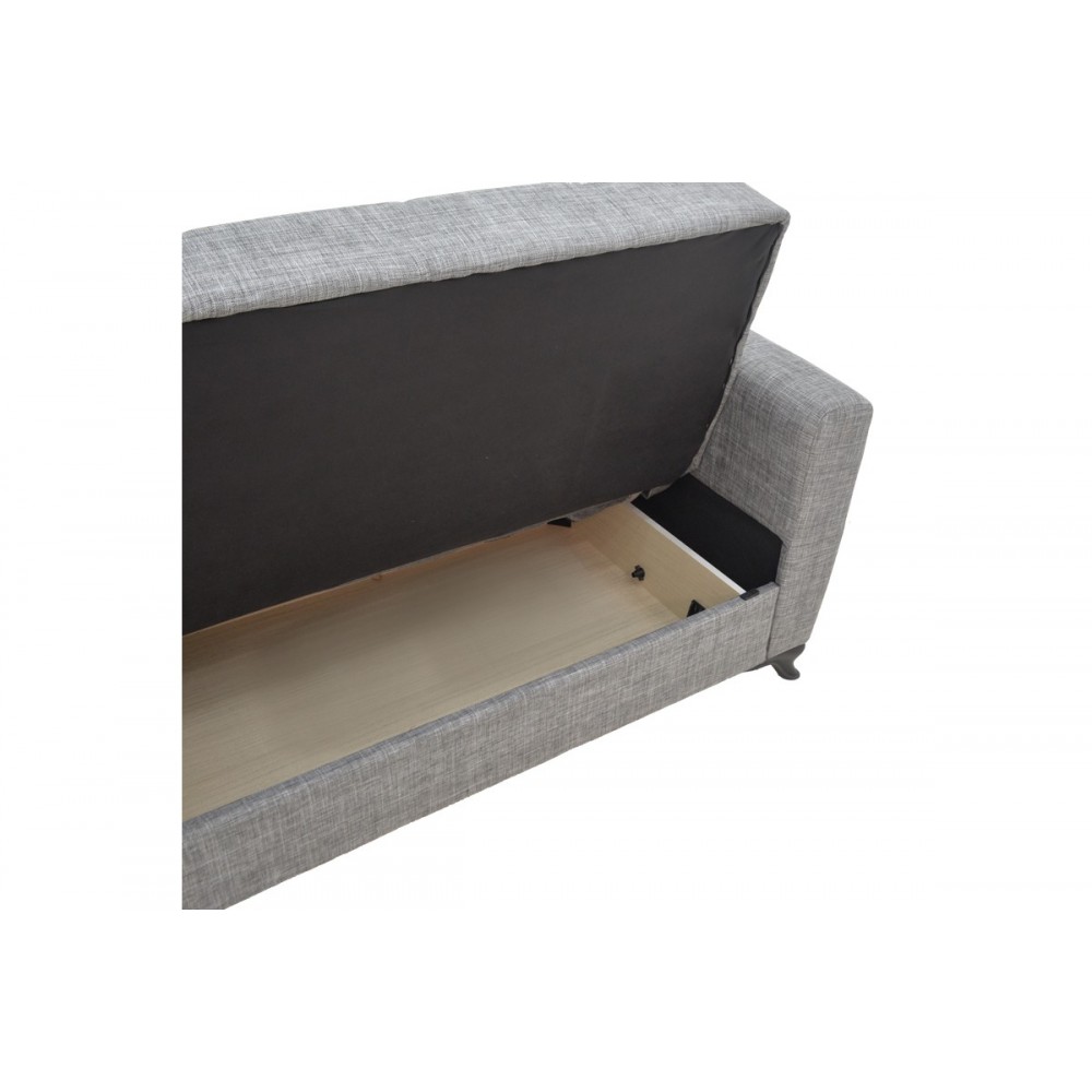 Σετ σαλονιού 2τμχ "MODESTO" από ύφασμα σε γκρι χρώμα 215x85x80