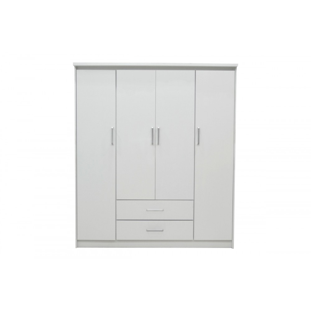 Ντουλάπα τετράφυλλη "OLYMPUS" σε λευκό χρώμα 159x57x183
