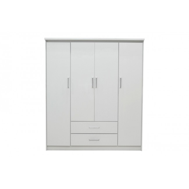 Ντουλάπα τετράφυλλη "OLYMPUS" σε λευκό χρώμα 159x57x183