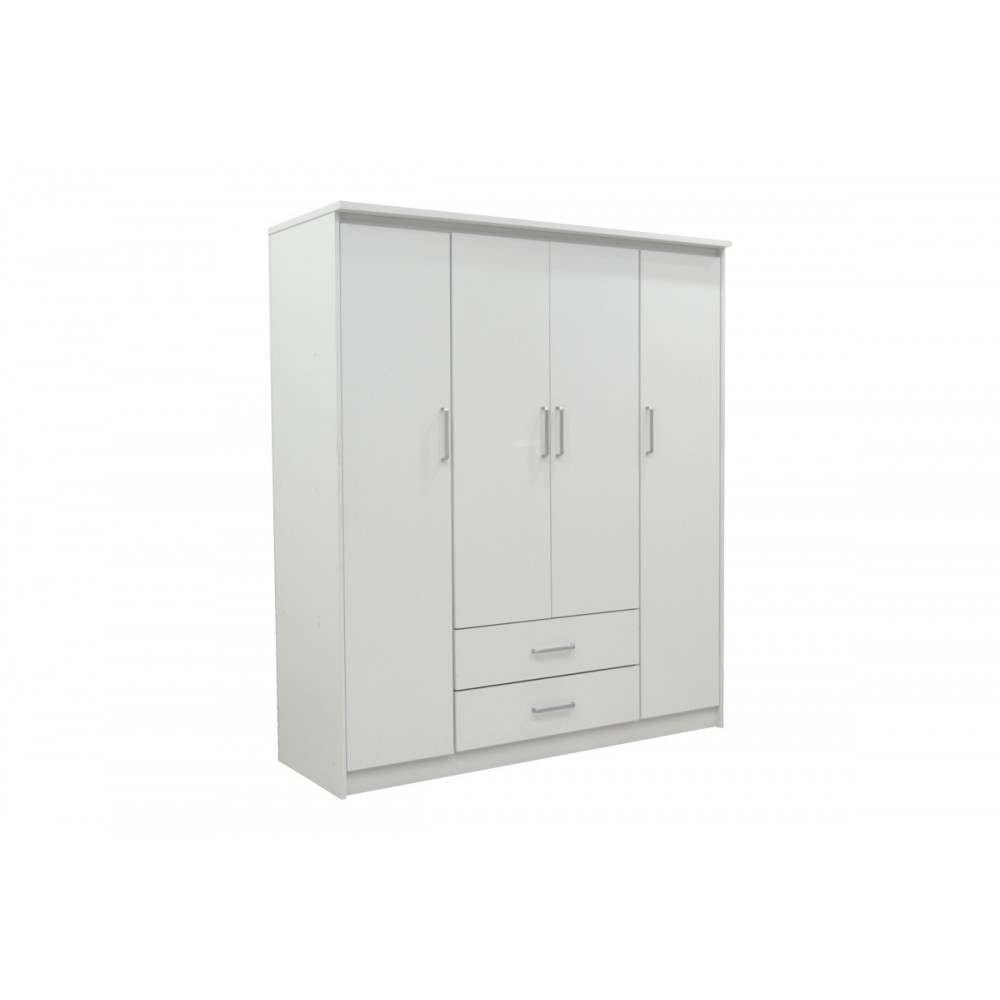 Ντουλάπα τετράφυλλη "OLYMPUS" σε λευκό χρώμα 159x57x183