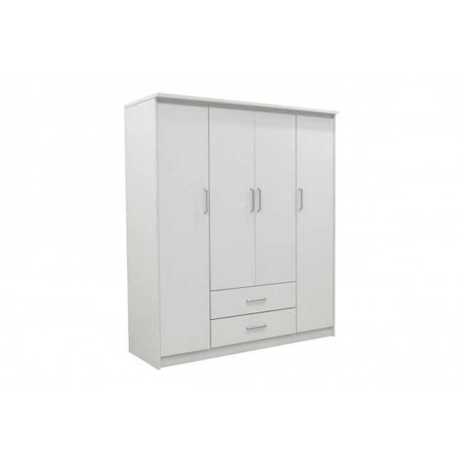Ντουλάπα τετράφυλλη "OLYMPUS" σε λευκό χρώμα 159x57x183