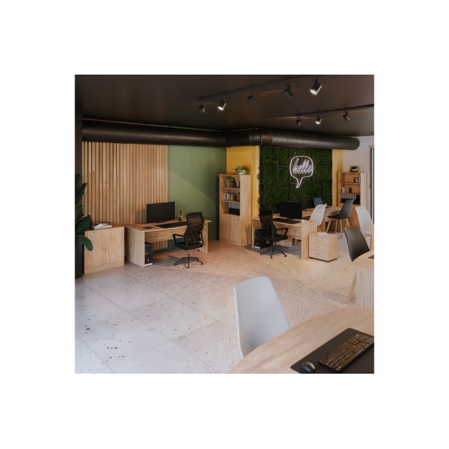 Συρταριέρα γραφείου τροχήλατη "ANZE" σε φυσικό χρώμα 48x38x53