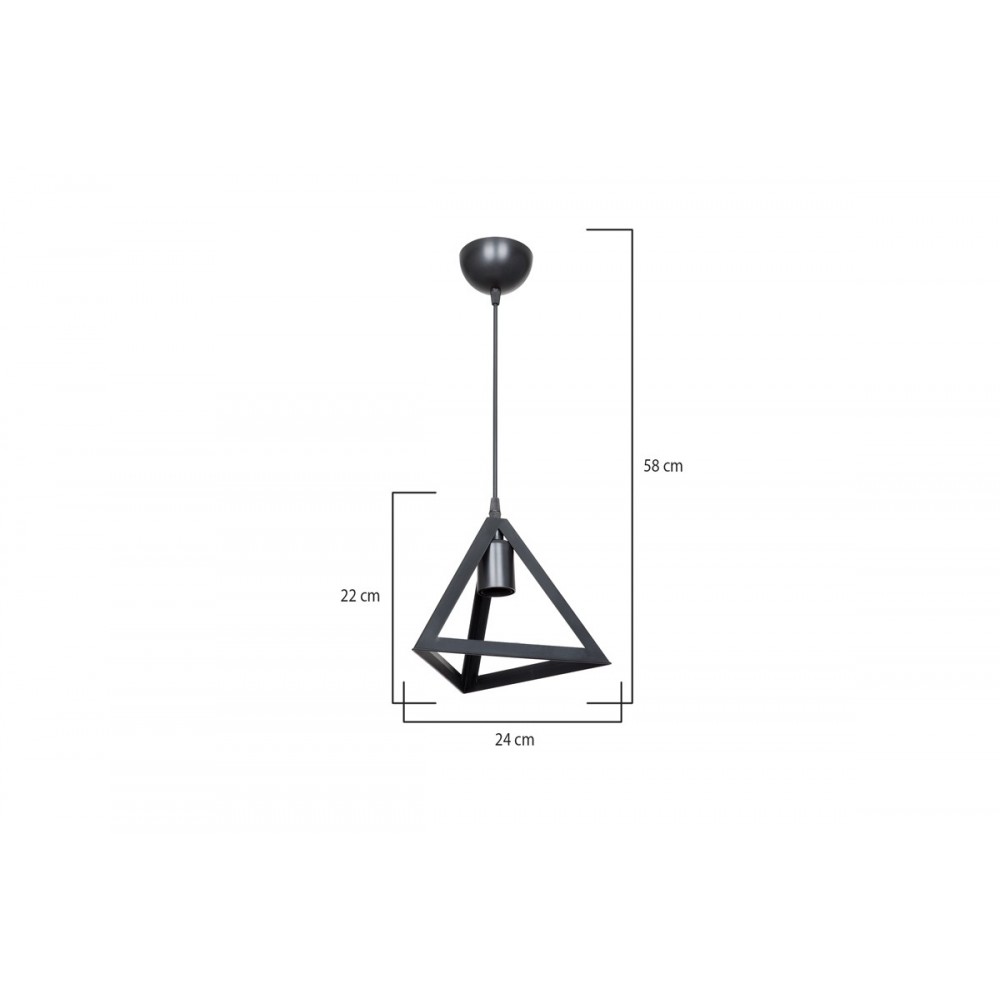 Φωτιστικό οροφής "LESLY" μονόφωτο από pp σε μαύρο χρώμα Φ24x58