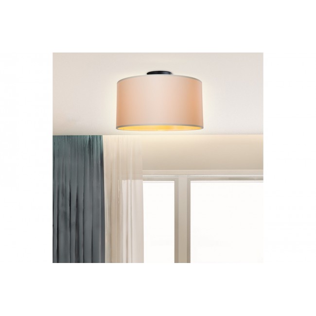 Φωτιστικό μονόφωτο "GARRY" από ύφασμα σε κρεμ χρώμα Φ38x21