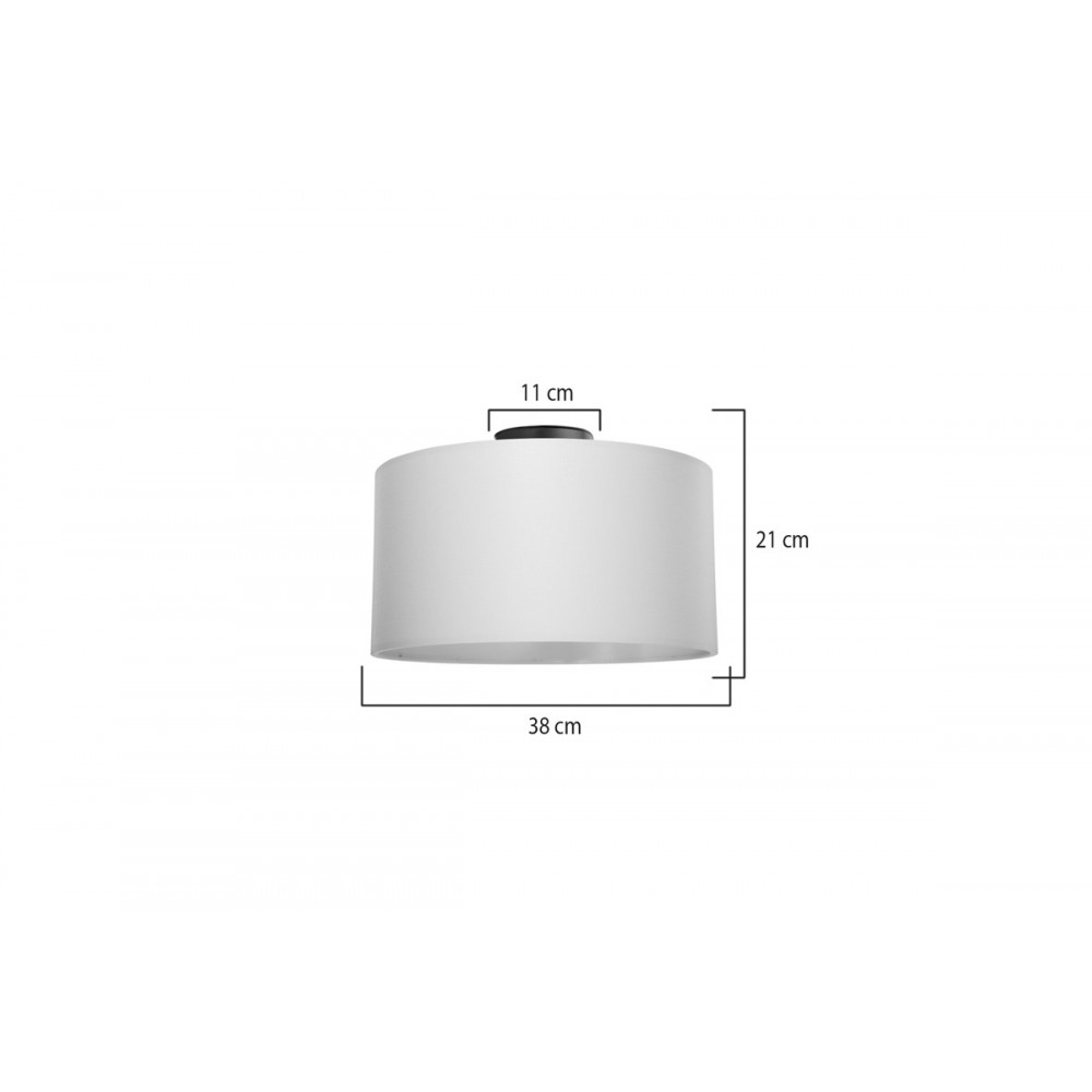 Φωτιστικό μονόφωτο "GARRY" από ύφασμα σε κρεμ χρώμα Φ38x21