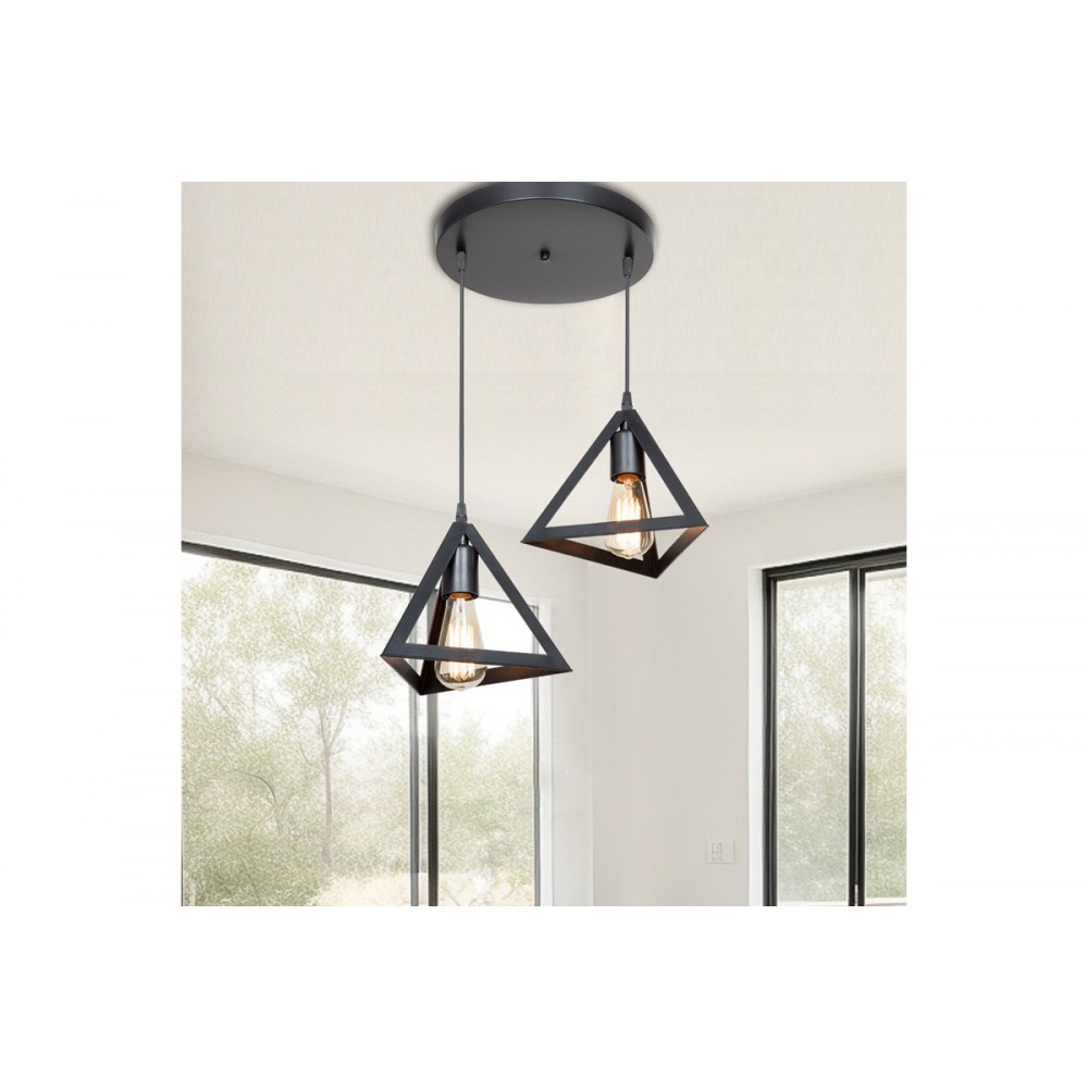 Φωτιστικό δίφωτο "KECHA" από pp σε μαύρο χρώμα Φ50x60