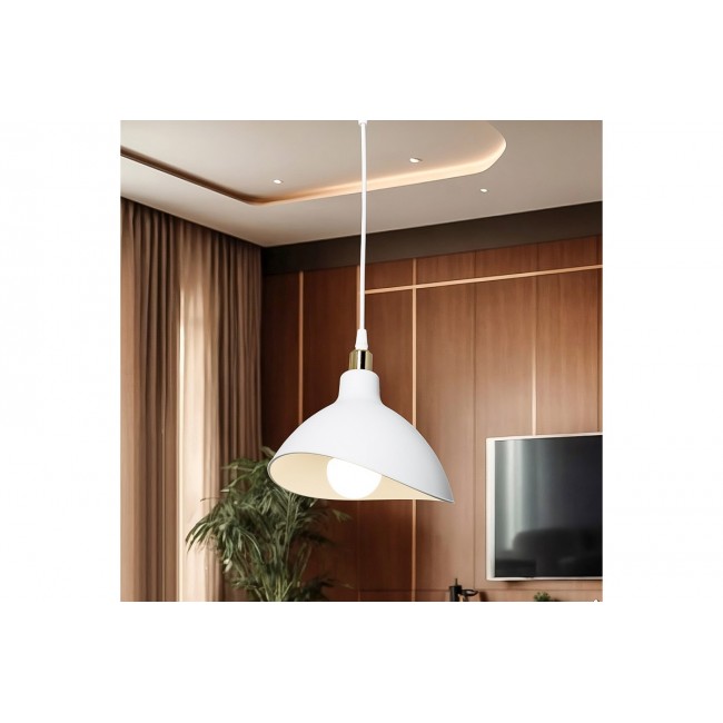 Φωτιστικό οροφής "OUFOA" μονόφωτο από pp σε λευκό χρώμα Φ22x53