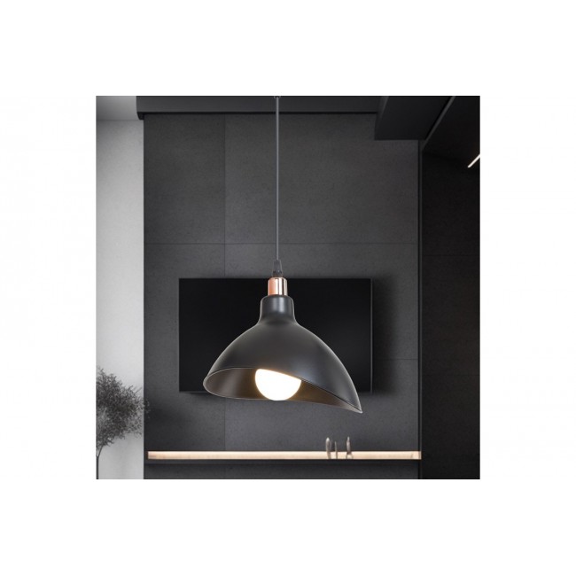 Φωτιστικό μονόφωτο "OUFOA" από pp σε μαύρο χρώμα Φ22x53