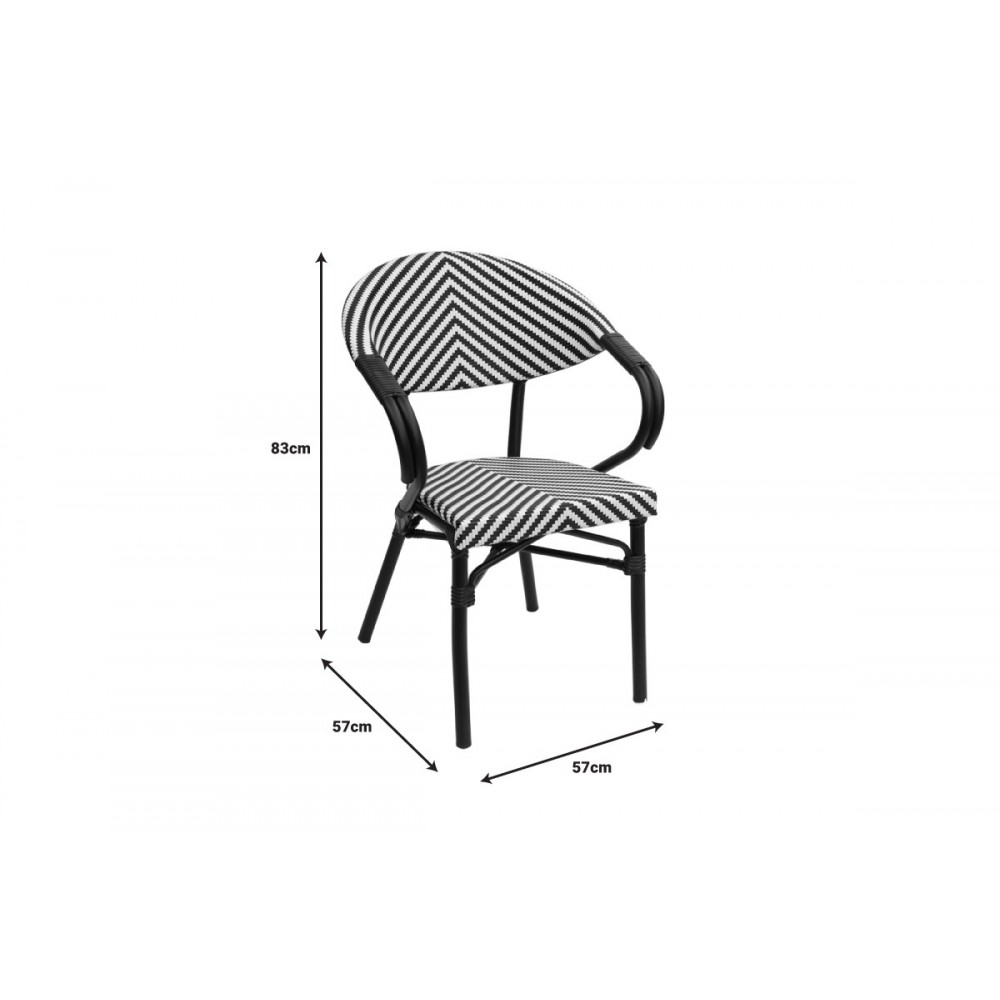 Πολυθρόνα "ISAIA" από αλουμίνιο/textilene σε μπλε/λευκό χρώμα 57x57x83