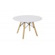 Τραπέζι παιδικό "JULITA" από mdf/ξύλο σε χρώμα λευκό/φυσικό Φ60x51