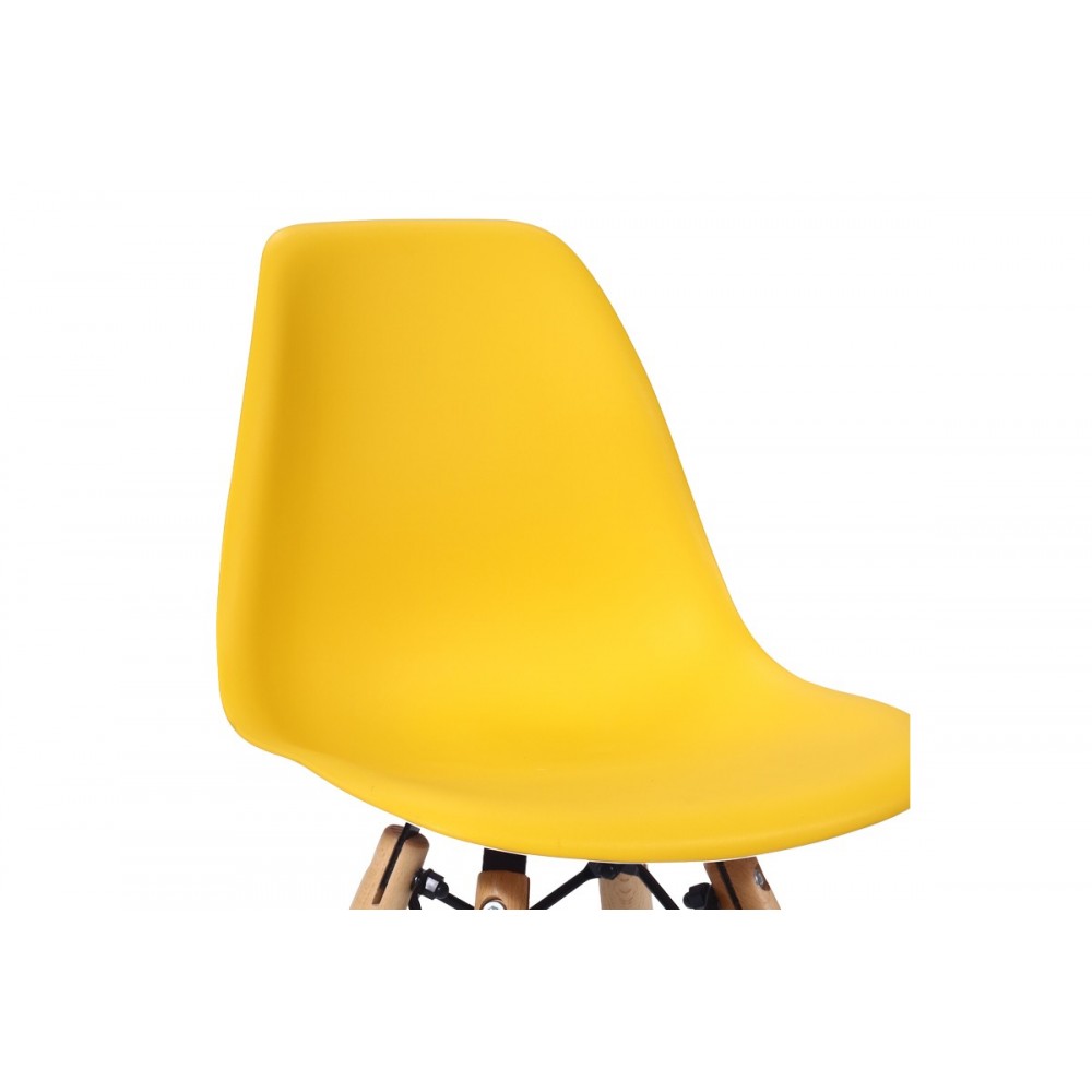 Καρέκλα παιδική "JULITA" από pp/ξύλο σε χρώμα κίτρινο/φυσικό 35x31x57.5