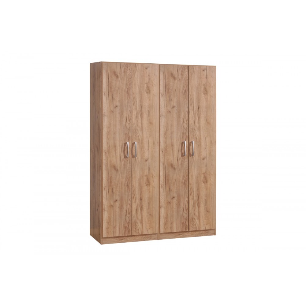 Ντουλάπα τετράφυλλη "JONAR I" σε χρώμα oak 120x42x180
