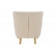 Πολυθρόνα "KEISI" από ξύλο/βελούδο σε χρώμα κρεμ 81.5x84x92.5
