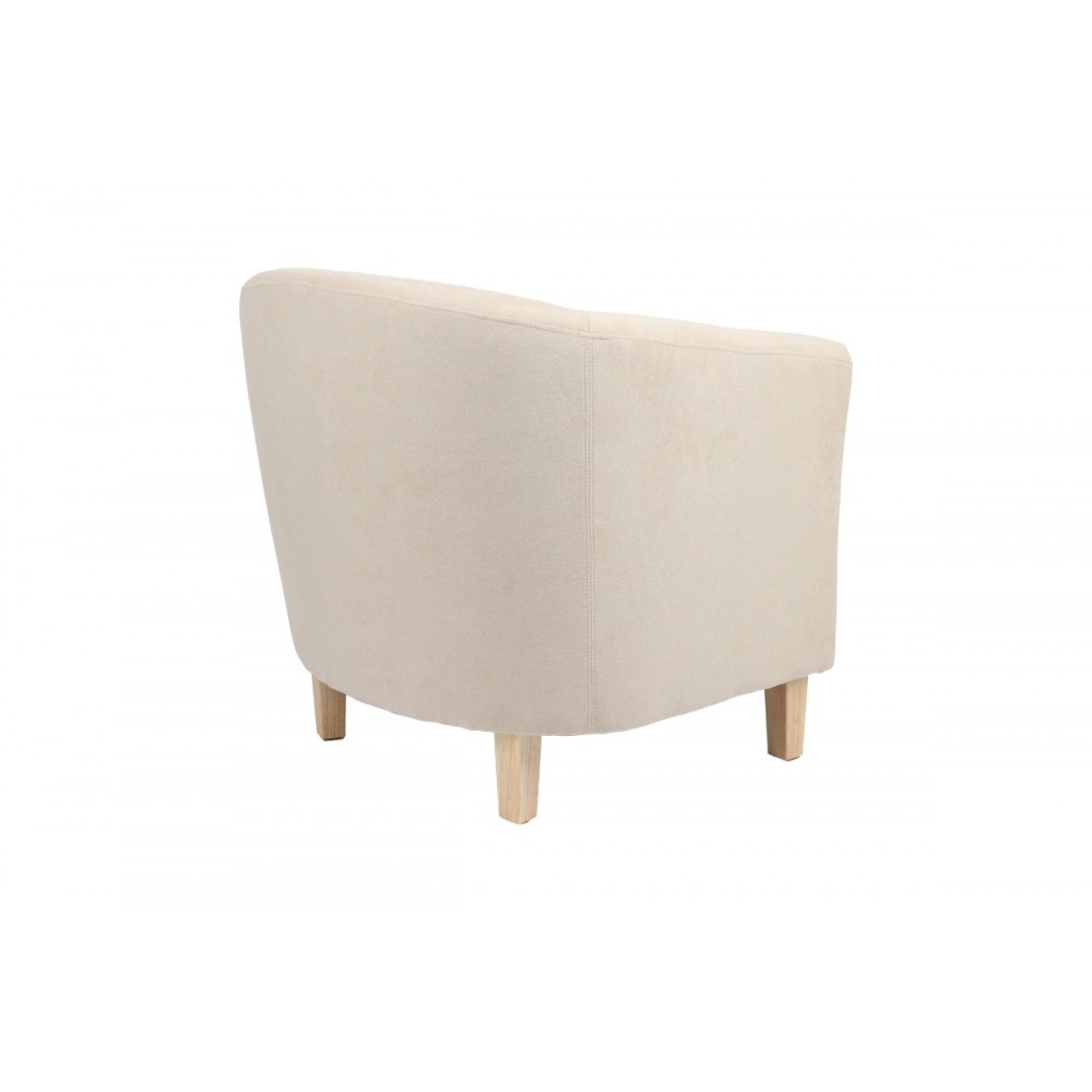 Πολυθρόνα "TRONMO" από ύφασμα σε κρεμ/φυσικό χρώμα 75x69x75