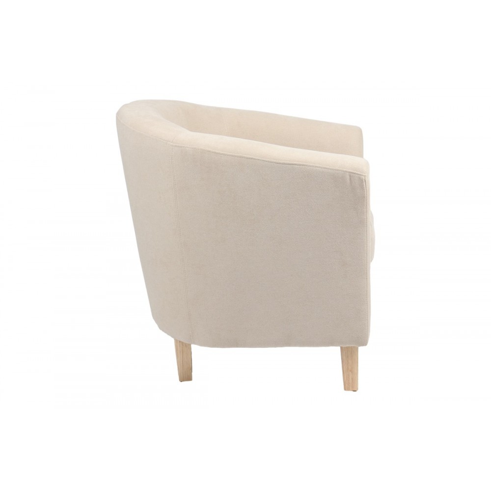 Πολυθρόνα "TRONMO" από ύφασμα σε κρεμ/φυσικό χρώμα 75x69x75