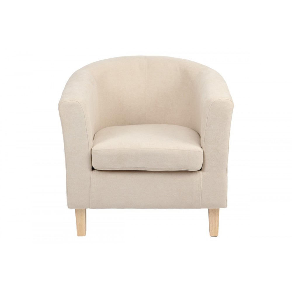 Πολυθρόνα "TRONMO" από ύφασμα σε κρεμ/φυσικό χρώμα 75x69x75