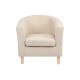 Πολυθρόνα "TRONMO" από ύφασμα σε κρεμ/φυσικό χρώμα 75x69x75