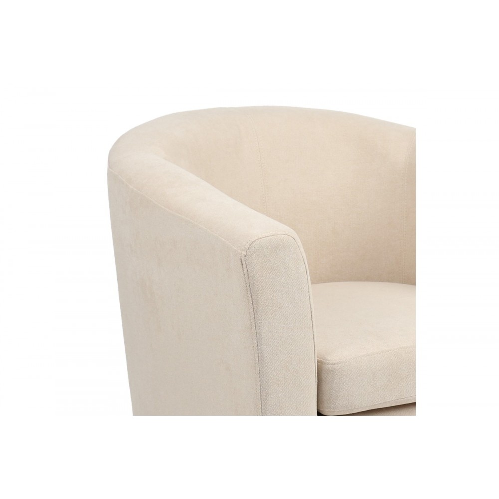 Πολυθρόνα "TRONMO" από ύφασμα σε κρεμ/φυσικό χρώμα 75x69x75