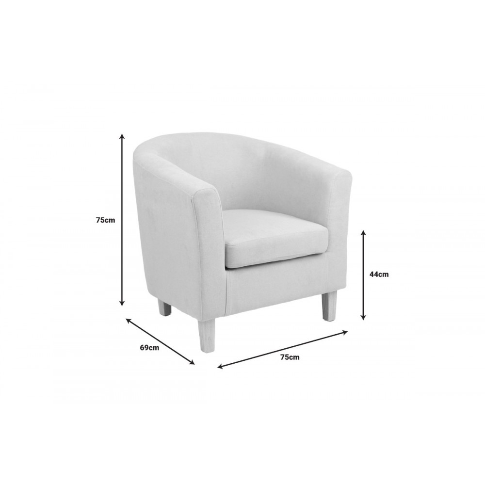 Πολυθρόνα "TRONMO" από ύφασμα σε κρεμ/φυσικό χρώμα 75x69x75